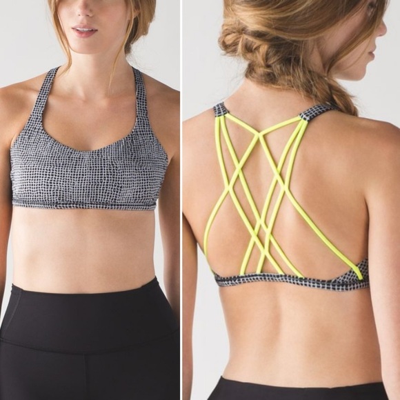 Lululemon Free To Be Zen Bra Fall Net White Black / Ray Sz 8 - Picture 1 of 5